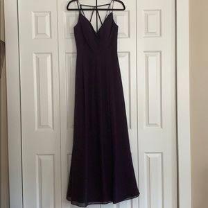 Hayley Paige Plum Bridesmaids Dress - Style 5615